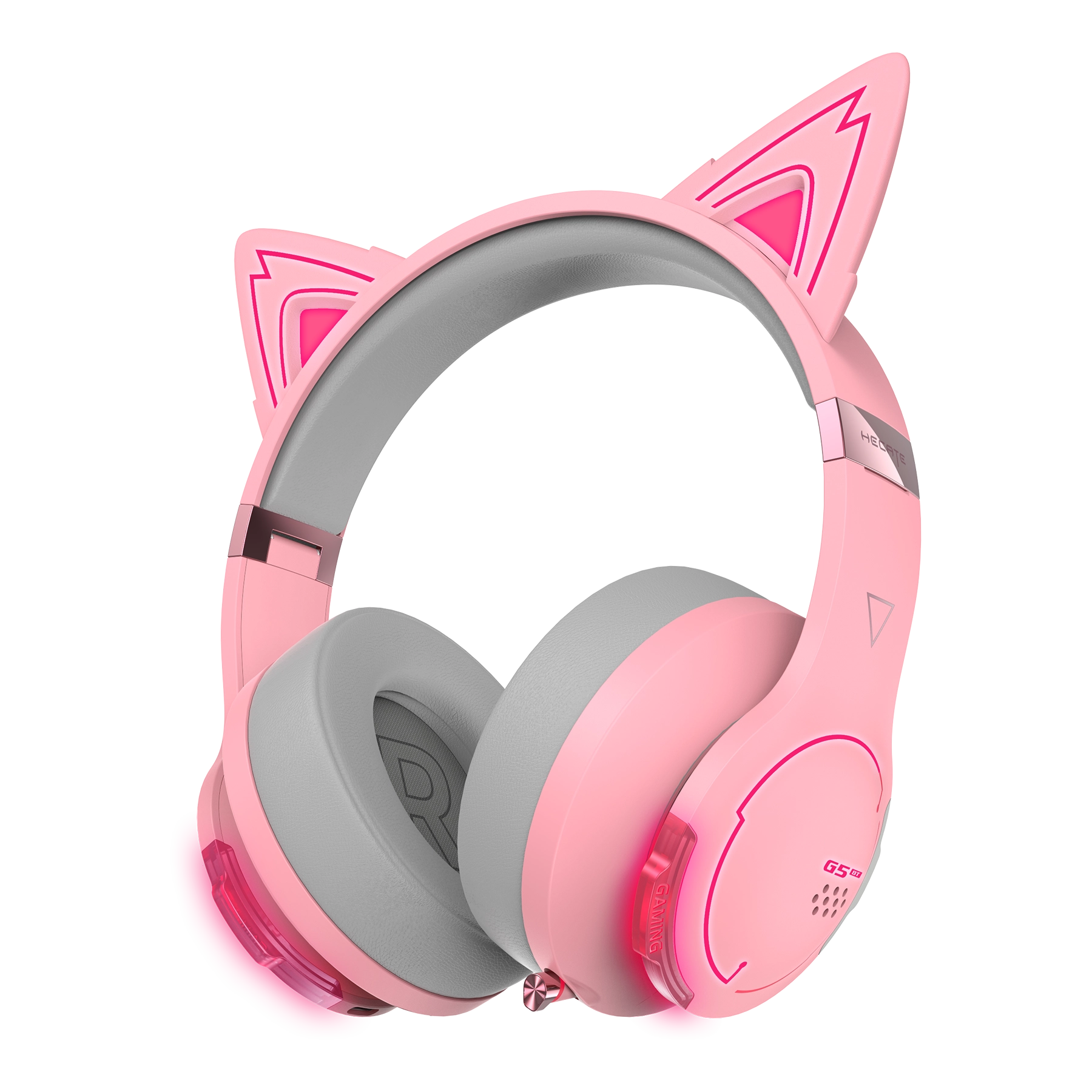 G5BT CAT EAR Pink RGB Lighting Foldable Gaming Headset